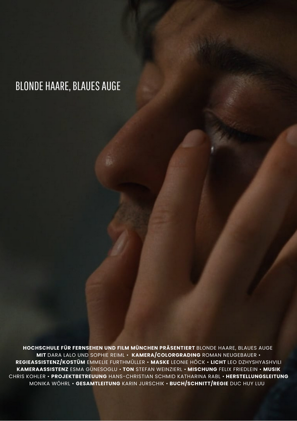 Poster Blonde Haare, Blaues Auge